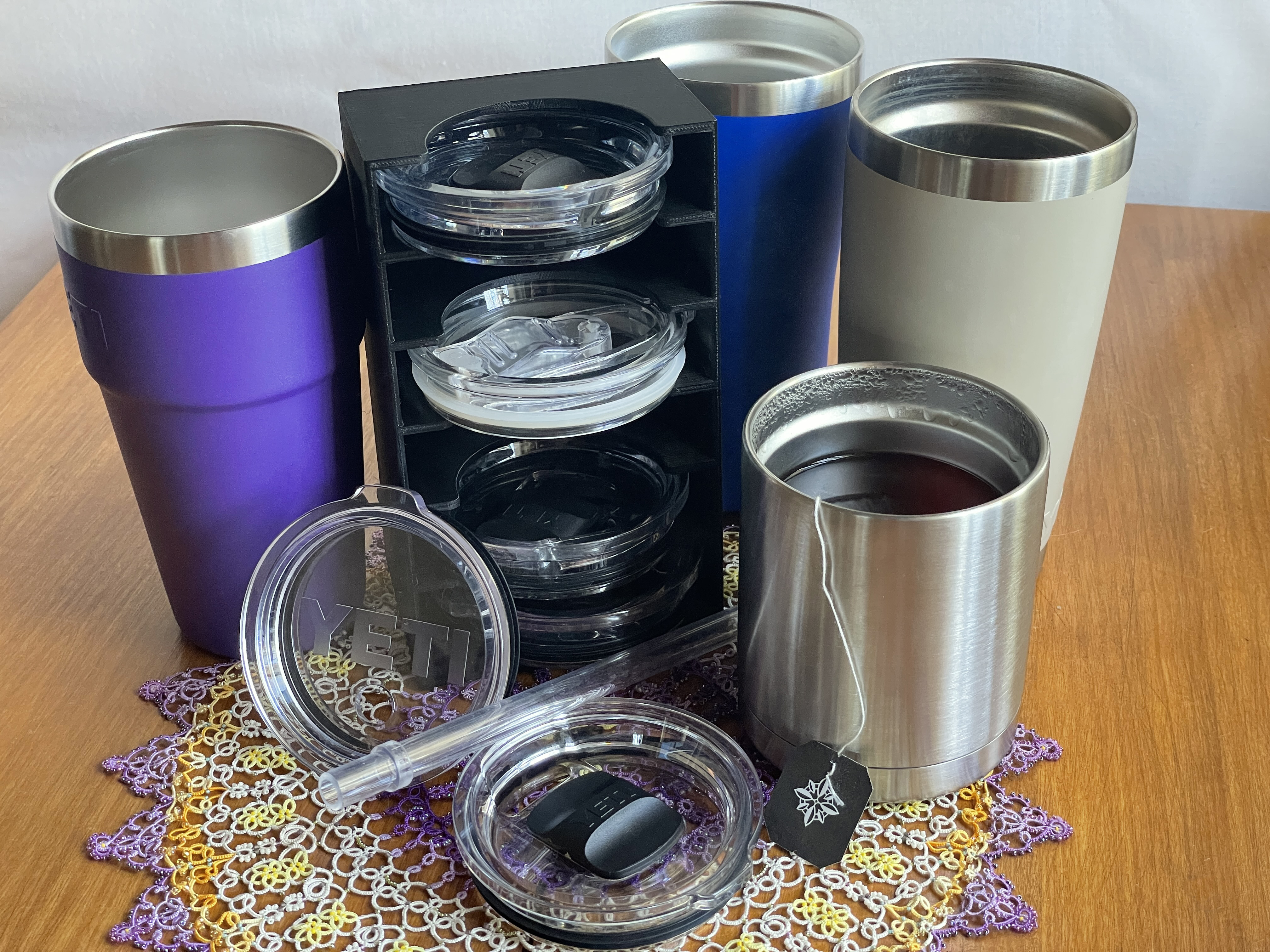 3D Printed Drinkware Lid Rack Organizer Bundle – Fits YETI® lids by  Stephanie Cervi Design