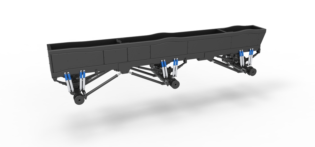 Chassis of 6x6 Monster Truck Version 3 Scale 1:25 3D Print 526768