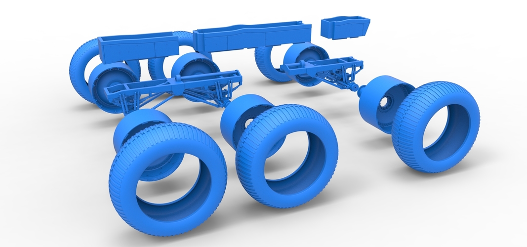 Chassis of 6x6 Monster Truck Version 3 Scale 1:25 3D Print 526772