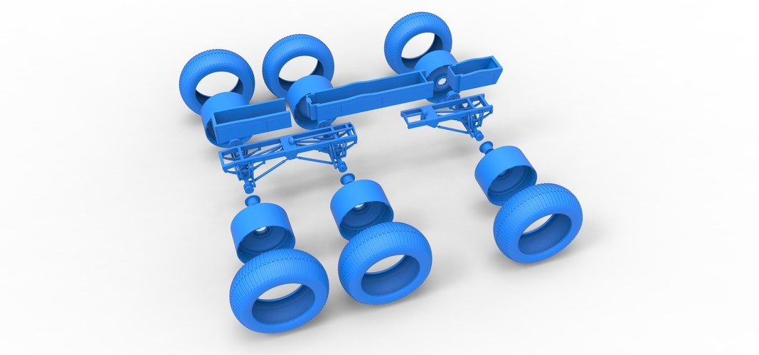 Chassis of 6x6 Monster Truck Version 3 Scale 1:25 3D Print 526773