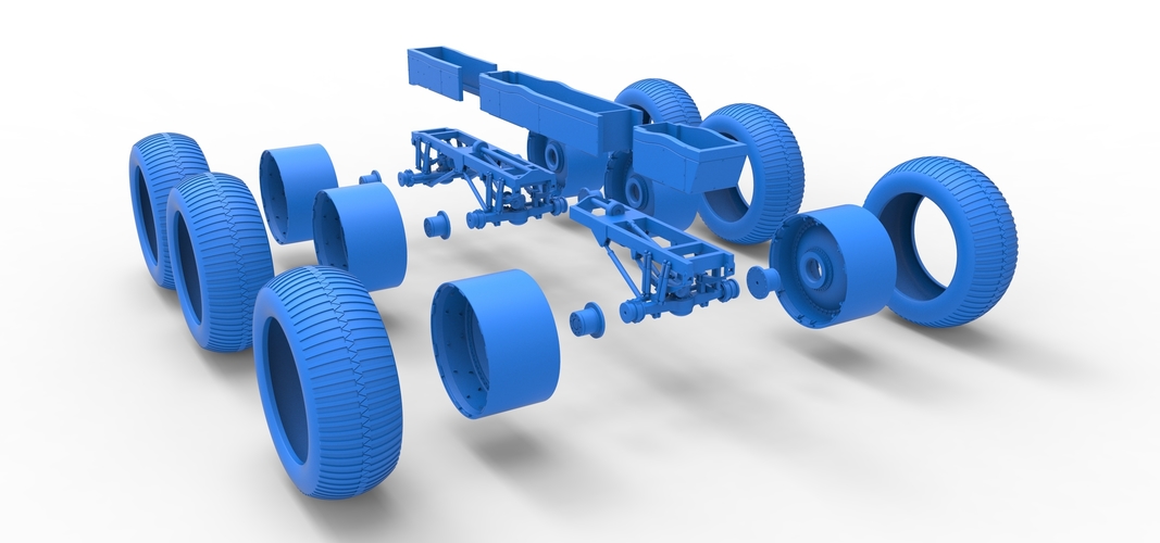 Chassis of 6x6 Monster Truck Version 3 Scale 1:25 3D Print 526778