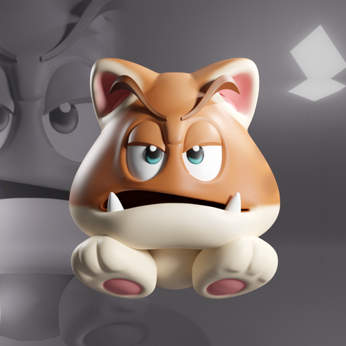 CAT GOOMBA - SUPER MARIO (3D PRINTING FANART) 3D Print 526992