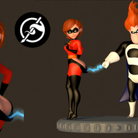 Elastigirl and Mr. Incredible nsfw model 3d printable - Thumbnail 1