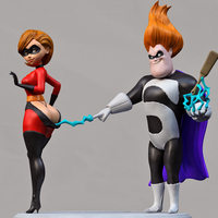 Elastigirl and Mr. Incredible nsfw model 3d printable - Thumbnail 5