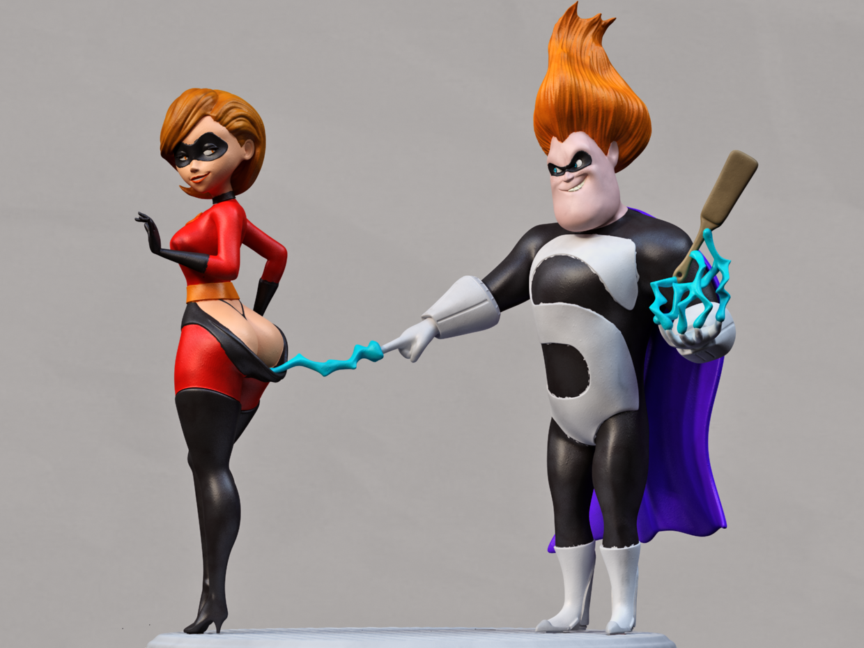 3D Printed Elastigirl and Mr. Incredible nsfw model 3d printable by  uu3dprints | Pinshape