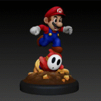 MARIO HITTING SHY GUY - SUPER MARIO FAN ART FIGURE - Thumbnail 3