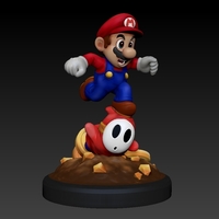 MARIO HITTING SHY GUY - SUPER MARIO FAN ART FIGURE - Thumbnail 5