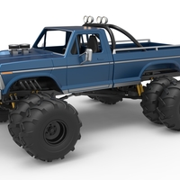 Vintage Monster Truck with double wheels 1:25 - Thumbnail 1