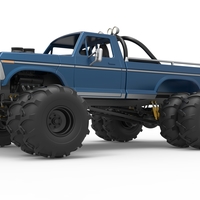 Vintage Monster Truck with double wheels 1:25 - Thumbnail 2