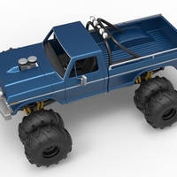 Vintage Monster Truck with double wheels 1:25 - Thumbnail 4