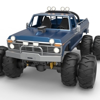 Vintage Monster Truck with double wheels 1:25 - Thumbnail 5