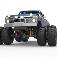Vintage Monster Truck with double wheels 1:25 - Thumbnail 6