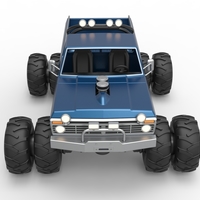 Vintage Monster Truck with double wheels 1:25 - Thumbnail 8