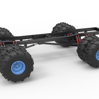 Chassis of vintage monster truck with double wheels 1:25 - Thumbnail 1