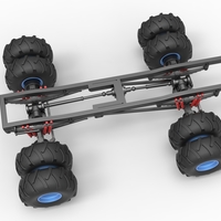 Chassis of vintage monster truck with double wheels 1:25 - Thumbnail 4