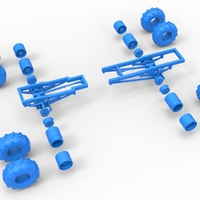 Chassis of vintage monster truck with double wheels 1:25 - Thumbnail 17