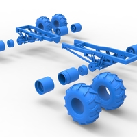 Chassis of vintage monster truck with double wheels 1:25 - Thumbnail 21