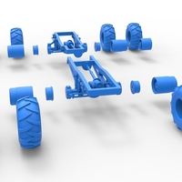 Chassis of vintage monster truck with double wheels 1:25 - Thumbnail 22