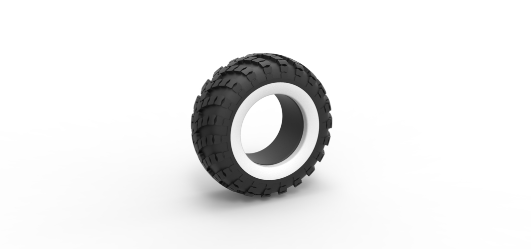 Military KRAZ Whitewall tire VID-201 Scale 1:25 3D Print 527912