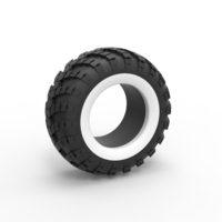 Small Military KRAZ Whitewall tire VID-201 Scale 1:25 3D Printing 527912