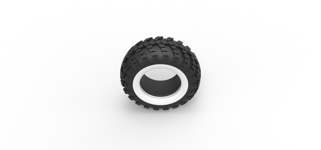 Military KRAZ Whitewall tire VID-201 Scale 1:25 3D Print 527917