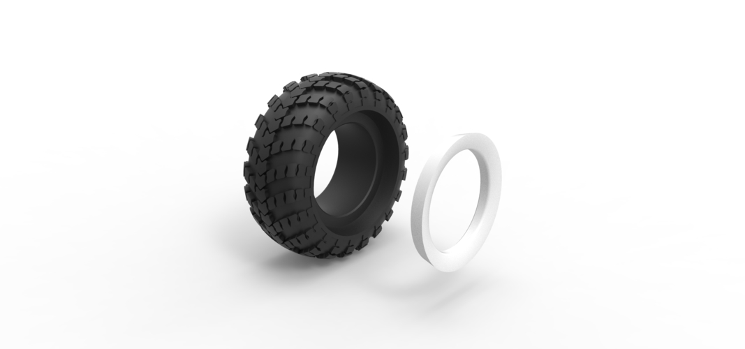 Military KRAZ Whitewall tire VID-201 Scale 1:25 3D Print 527920