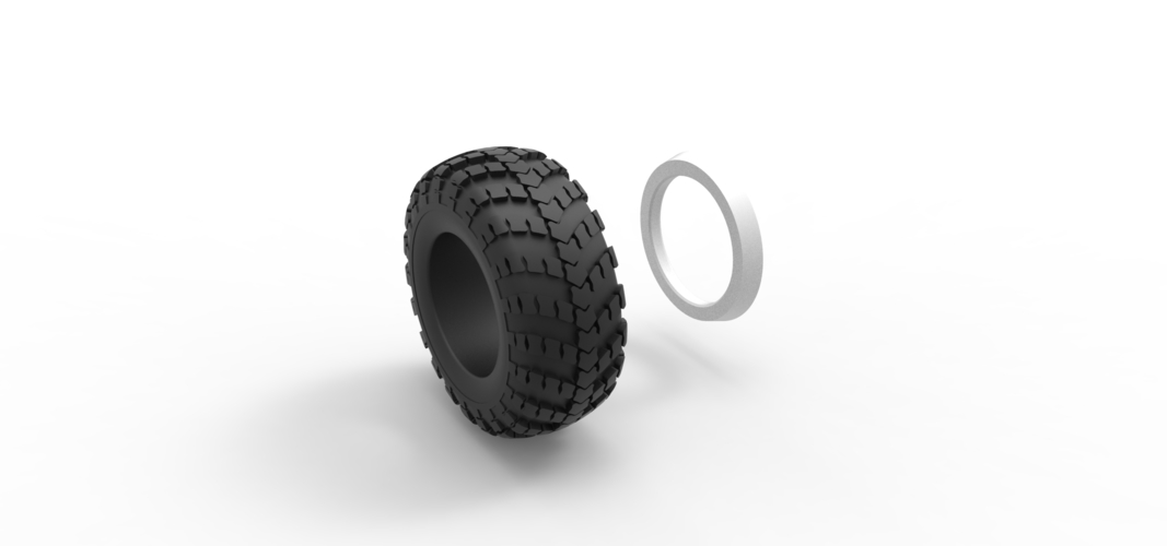 Military KRAZ Whitewall tire VID-201 Scale 1:25 3D Print 527921