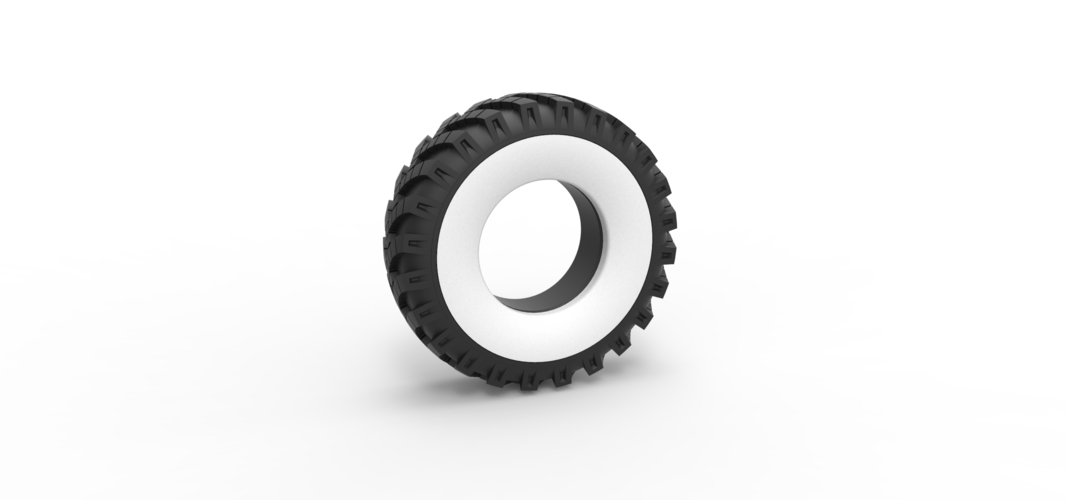 Military Ural Whitewall tire OI-25 Scale 1:25 3D Print 527934