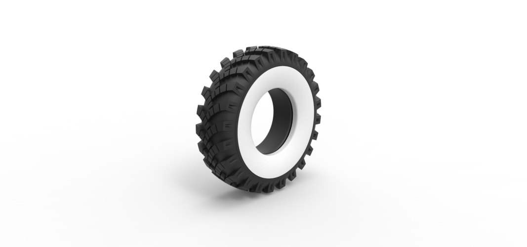 Military Ural Whitewall tire OI-25 Scale 1:25 3D Print 527935