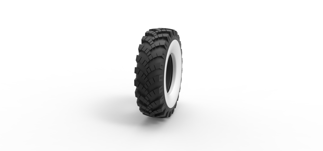 Military Ural Whitewall tire OI-25 Scale 1:25 3D Print 527936