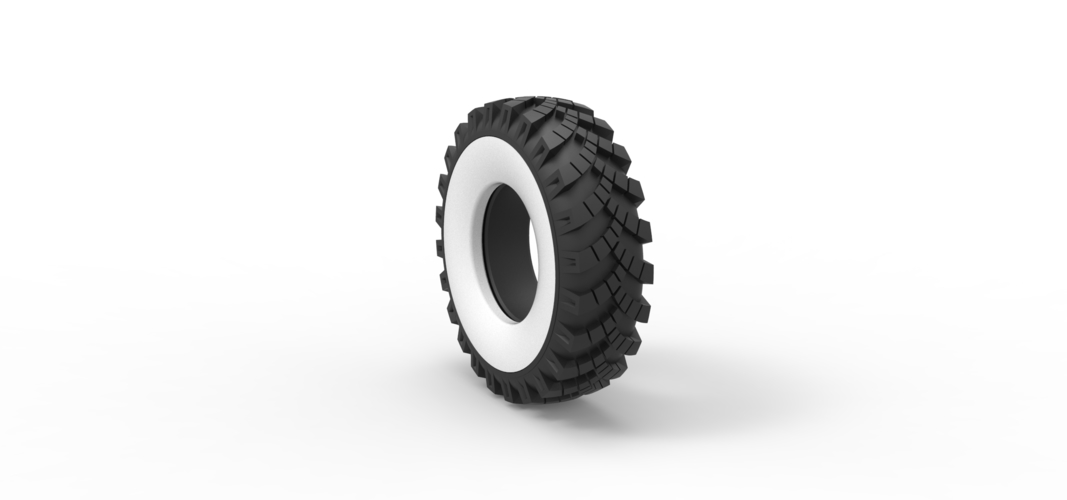 Military Ural Whitewall tire OI-25 Scale 1:25 3D Print 527941