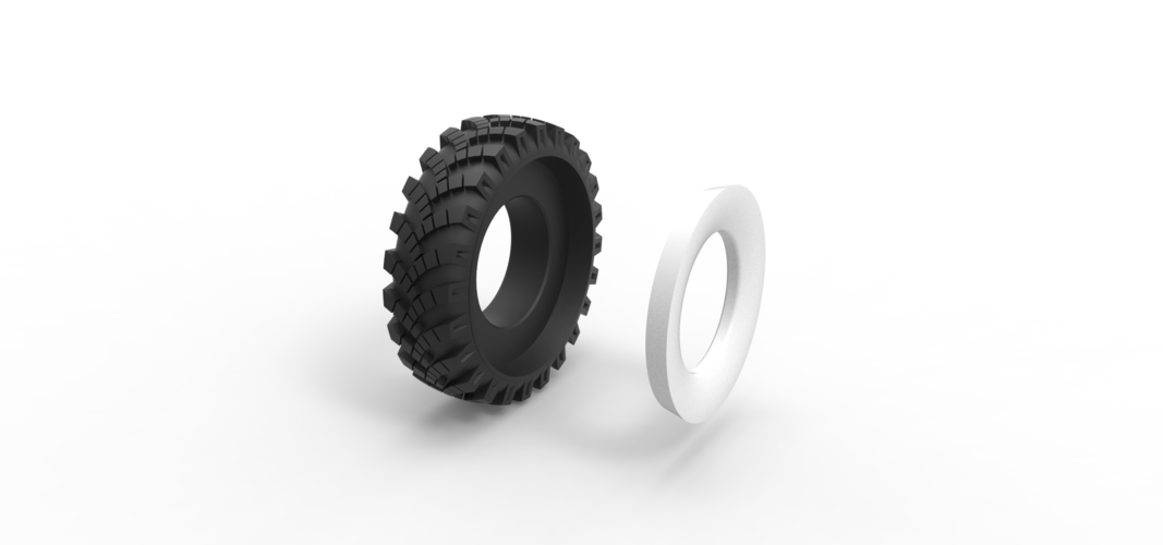 Military Ural Whitewall tire OI-25 Scale 1:25 3D Print 527942