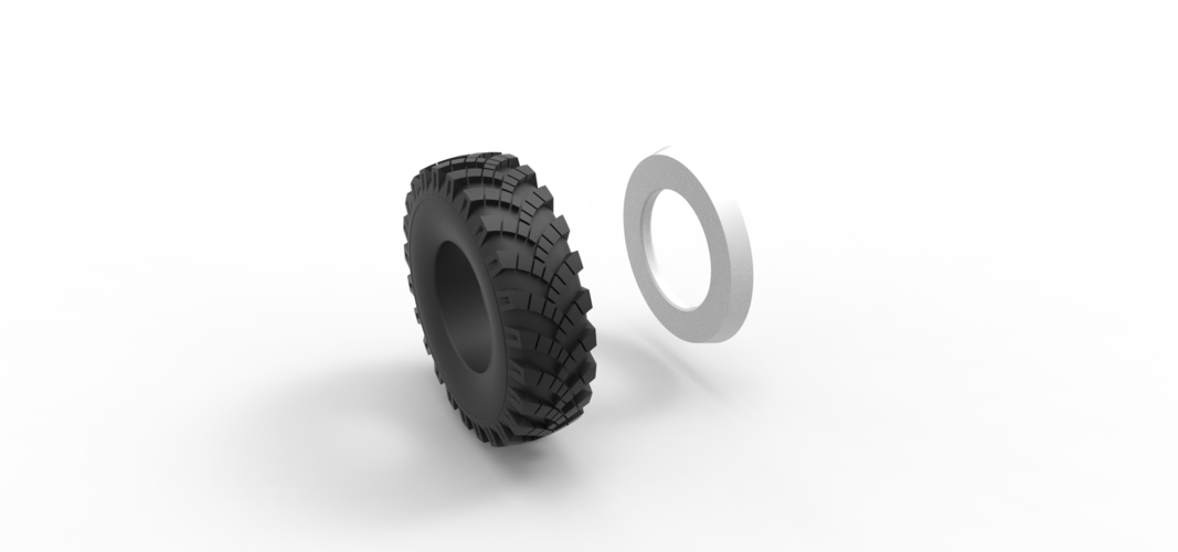 Military Ural Whitewall tire OI-25 Scale 1:25 3D Print 527943