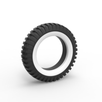 Small Military Whitewall tire Scale 1:25 3D Printing 527945