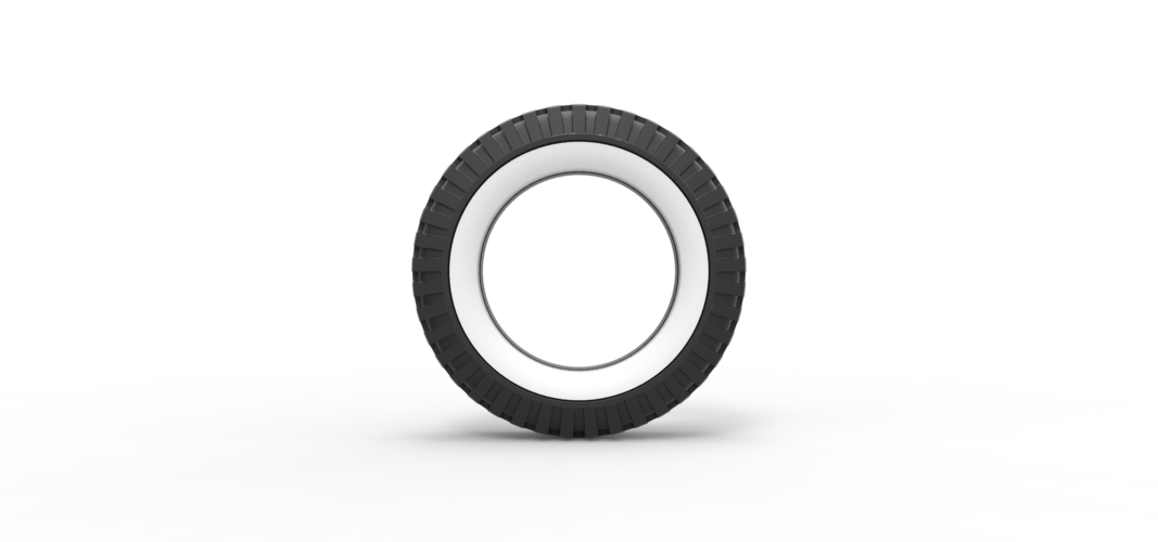 Military Whitewall tire Scale 1:25 3D Print 527949