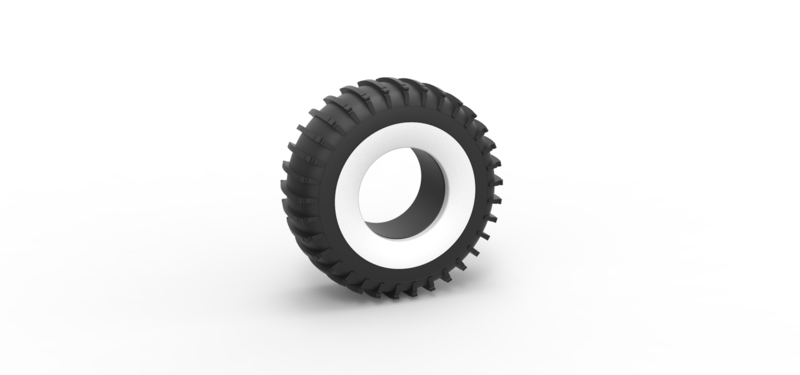 Whitewall Trom tire Scale 1:25