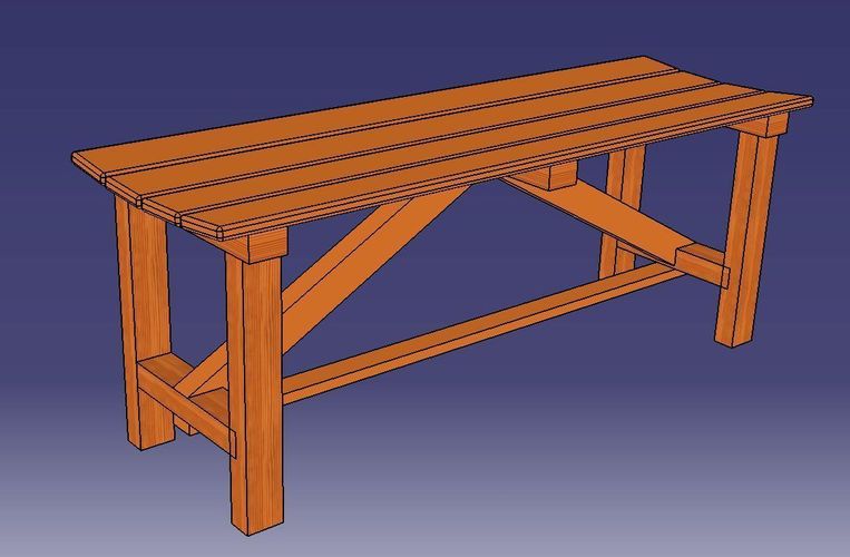 Sitting bench 3D Print 52806