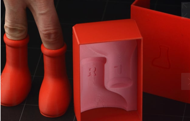 Mini big red boots/with shoe box 3D Print 528084