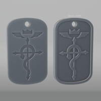 Small Flamel Dogtag Fullmetal Alchemist 3D Printing 528233