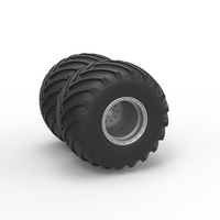 Small Monster Jam Double Wheel Scale 1:25 3D Printing 528257