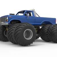 Vintage Monster Truck with double wheels 1:25 - Thumbnail 2