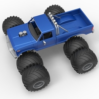 Vintage Monster Truck with double wheels 1:25 - Thumbnail 4