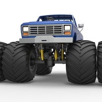 Vintage Monster Truck with double wheels 1:25 - Thumbnail 6