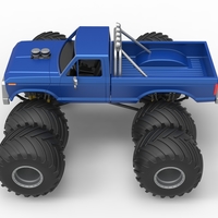 Vintage Monster Truck with double wheels 1:25 - Thumbnail 9