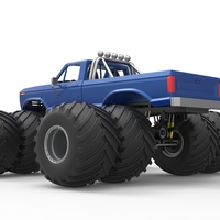 Vintage Monster Truck with double wheels 1:25 - Thumbnail 12