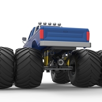 Vintage Monster Truck with double wheels 1:25 - Thumbnail 14