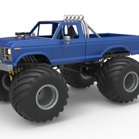 Vintage Monster Truck with double wheels 1:25 - Thumbnail 16