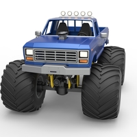 Vintage Monster Truck with double wheels 1:25 - Thumbnail 17