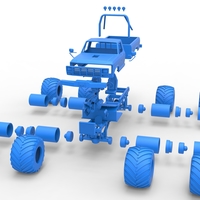 Vintage Monster Truck with double wheels 1:25 - Thumbnail 23