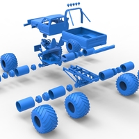 Vintage Monster Truck with double wheels 1:25 - Thumbnail 25